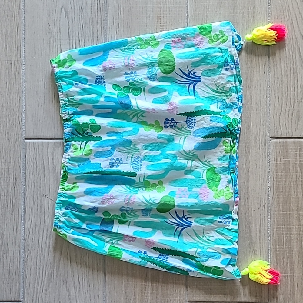 Cactus Print Strapless Top